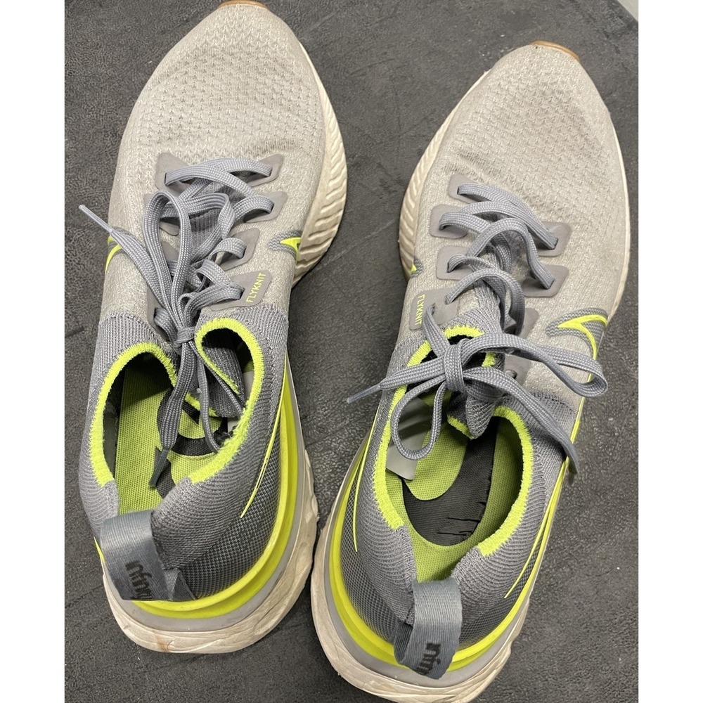Nike React Infinity Run Flyknit Particle Grey Volt CD4371-008 Men's 12.5 Running
